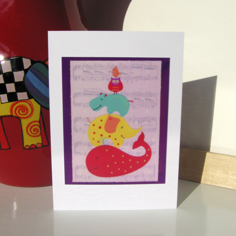 Greeting Card - Animal Musical Statues