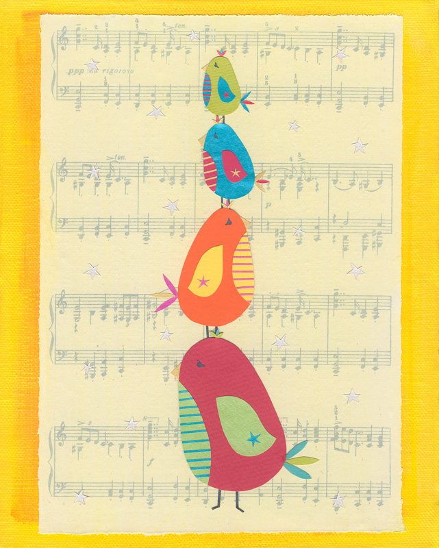 Birdie Musical Statues - Art Print - 10 X 8
