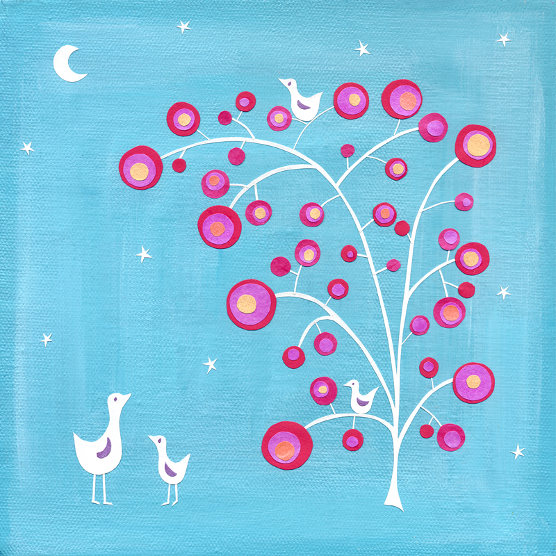 Moon Berries - Art Print - 8 X 8