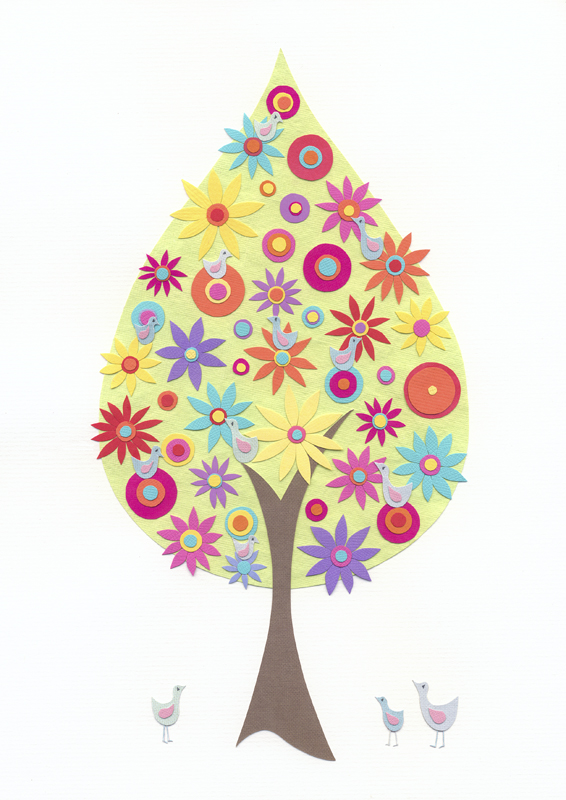 Magnolia Blooms And Birds - Art Print - A4 (8.3" X 11.7")