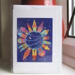 Greeting Card - The Town Around The Moon
