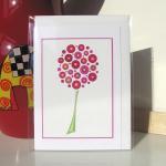 Greeting Card - Pink Pom-pom Flower