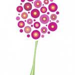 Pink Pom-pom Flower - Art Print - A4..