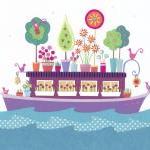 Houseboat - Art Print - A4 (8.3"..